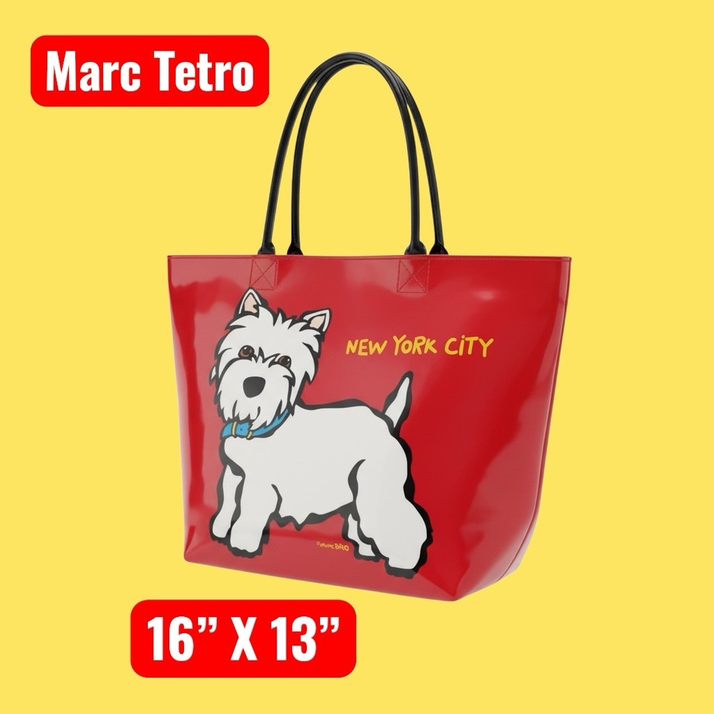 Marc Tetro Red Shoulder Bag with Dog Design #26